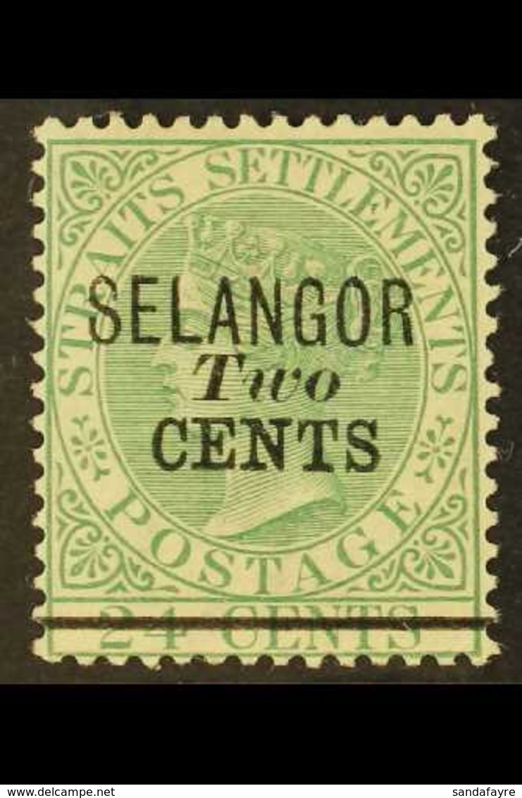 SELANGOR 1891 2c On 24c Green, SG 45, Very Fine Mint. For More Images, Please Visit Http://www.sandafayre.com/itemdetail - Andere & Zonder Classificatie