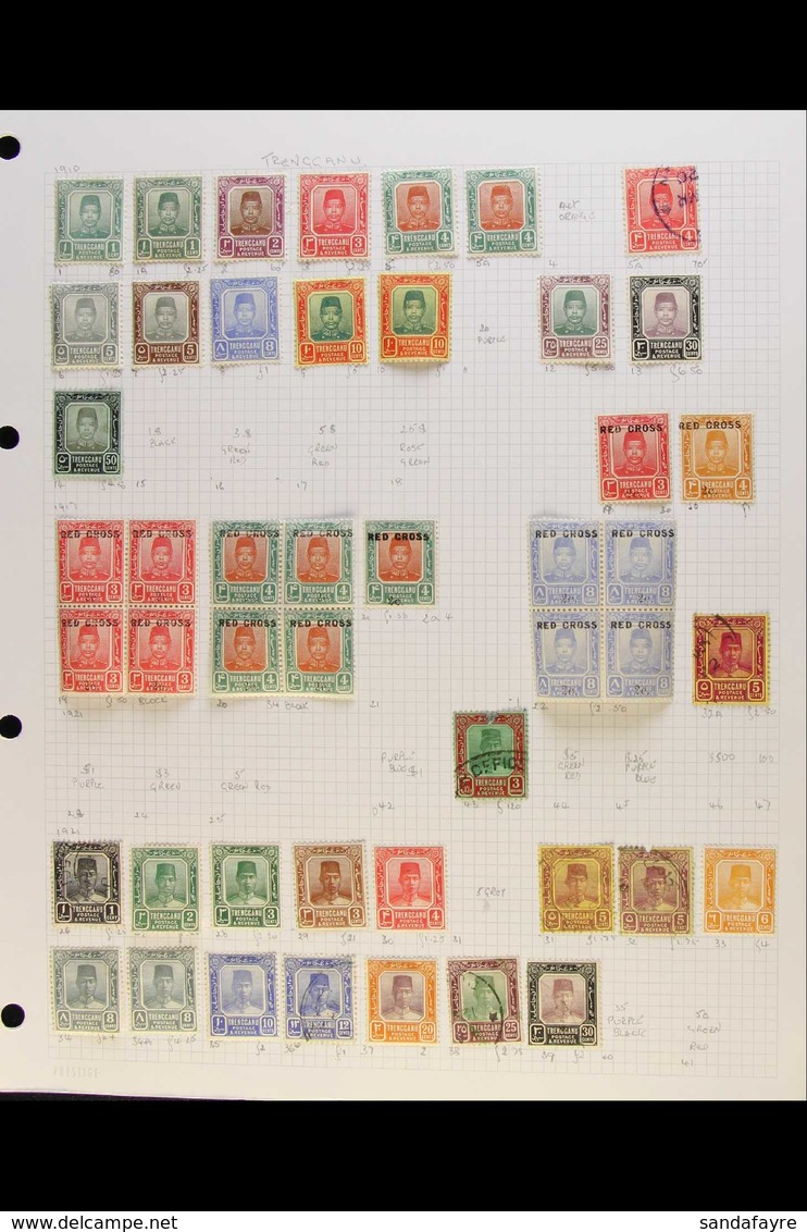 TRENGGANU 1910-1989 MOSTLY MINT Collection Presented On Album Pages That Includes 1910 Range With Most Values To 50c, 19 - Andere & Zonder Classificatie