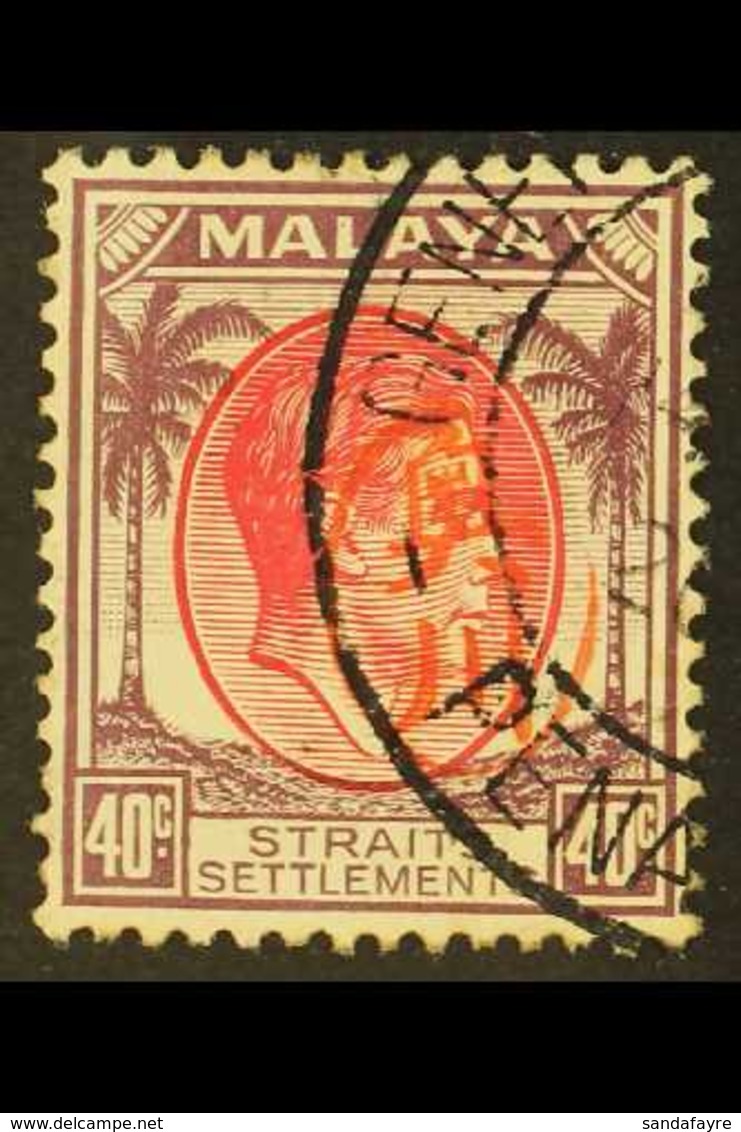 PENANG 1942 (Mar) 40c Scarlet And Dull Purple With Okugawa Seal, SG J64, Very Fine Used. For More Images, Please Visit H - Sonstige & Ohne Zuordnung