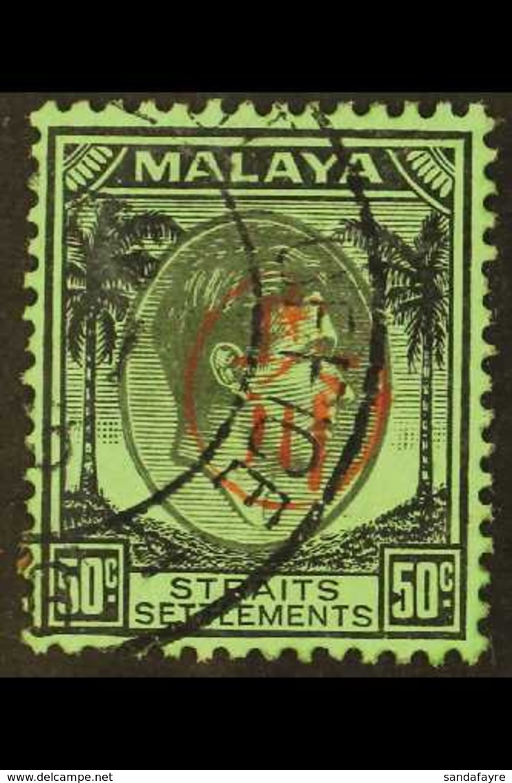 PENANG 1942 (Mar) 50c Black / Emerald With Okugawa Seal (type II), SG J65, Very Fine Used. For More Images, Please Visit - Other & Unclassified