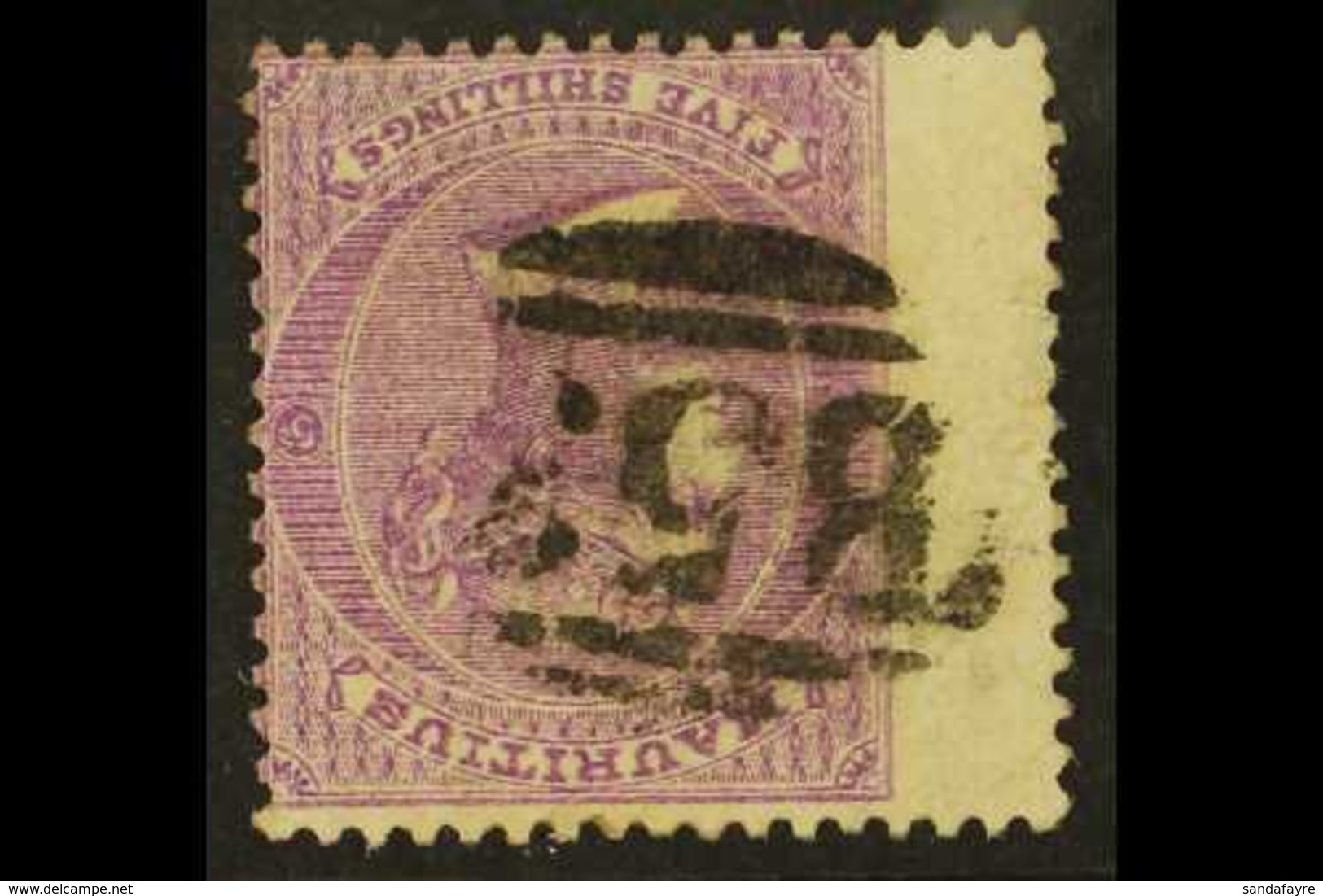 1863-72 INVERTED WATERMARK 5s Bright Mauve, "Inverted Watermark" Variety, SG 72w, Fine Used For More Images, Please Visi - Mauritius (...-1967)