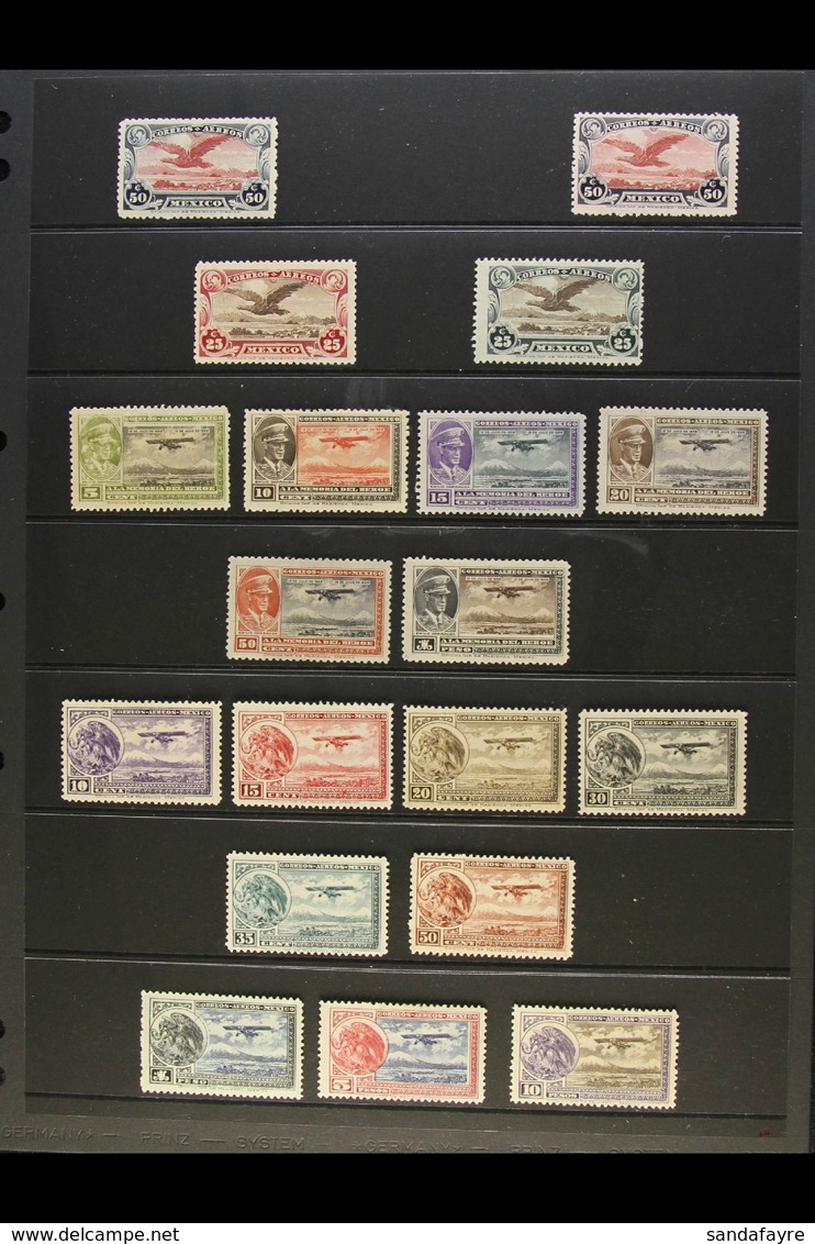 1922-32 COMPLETE MINT/NHM COLLECTION A Complete Run From The 1922 Eagle To The 1932 Surcharged Set, Scott C1/C50. An Att - Mexico