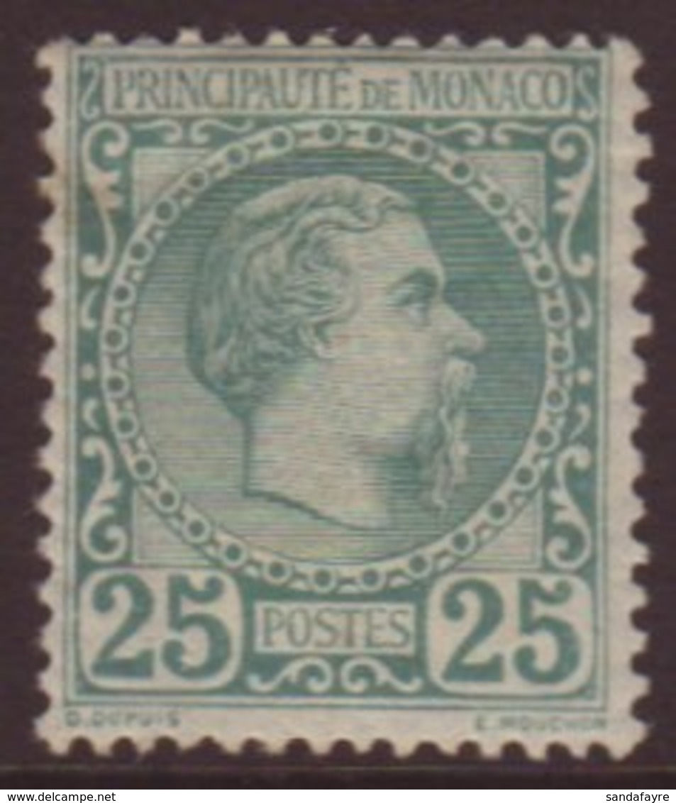 1885 25c Blue-green, SG 6 (Yvert 6), Fine Mint Large Hinge With Lovely Fresh Colour & Full Perfs. Well Centered For This - Other & Unclassified