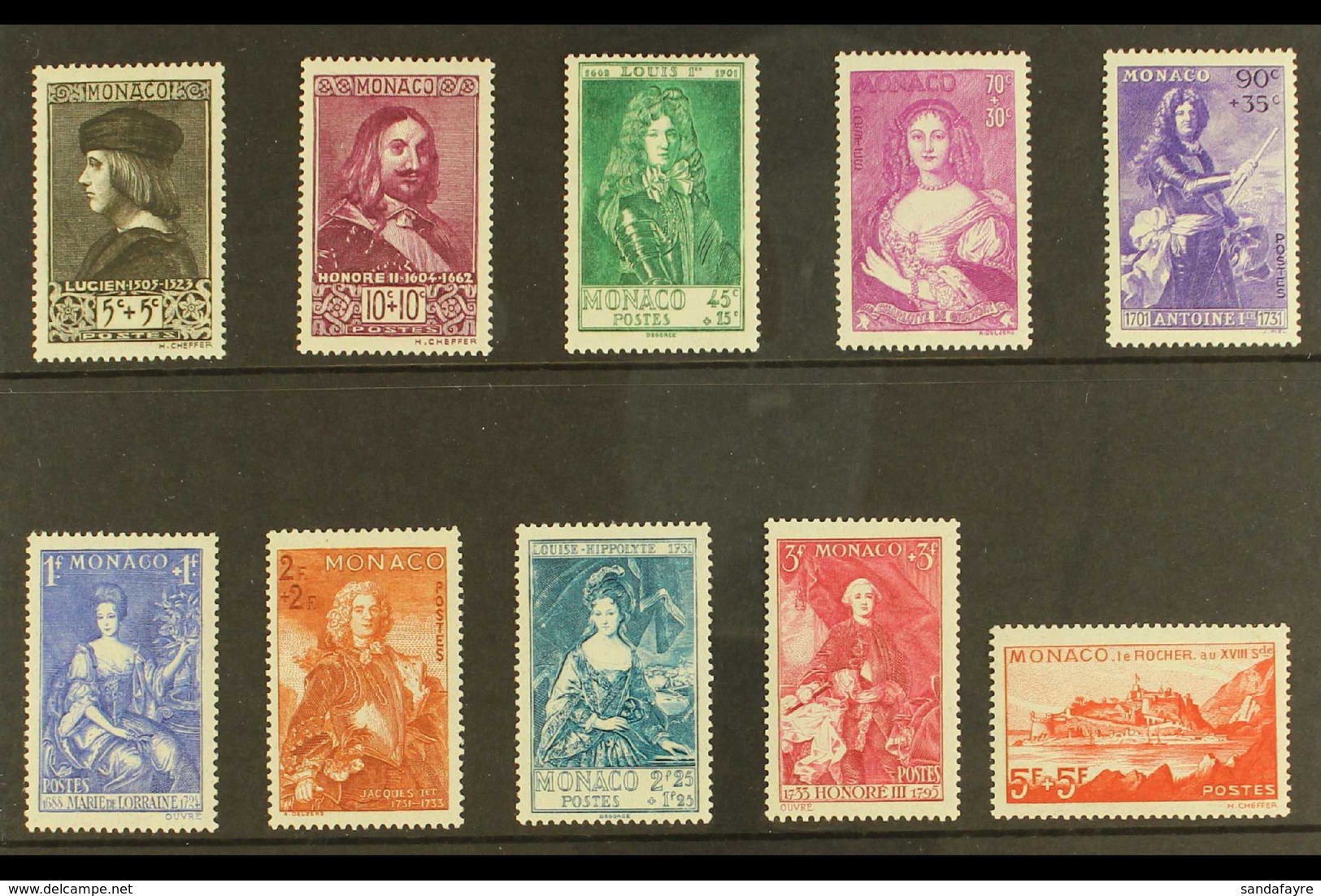 1939 National Relief Fund Complete Set (Yvert 185/94, SG 199/208) Very Fine Mint. (10 Stamps) For More Images, Please Vi - Andere & Zonder Classificatie