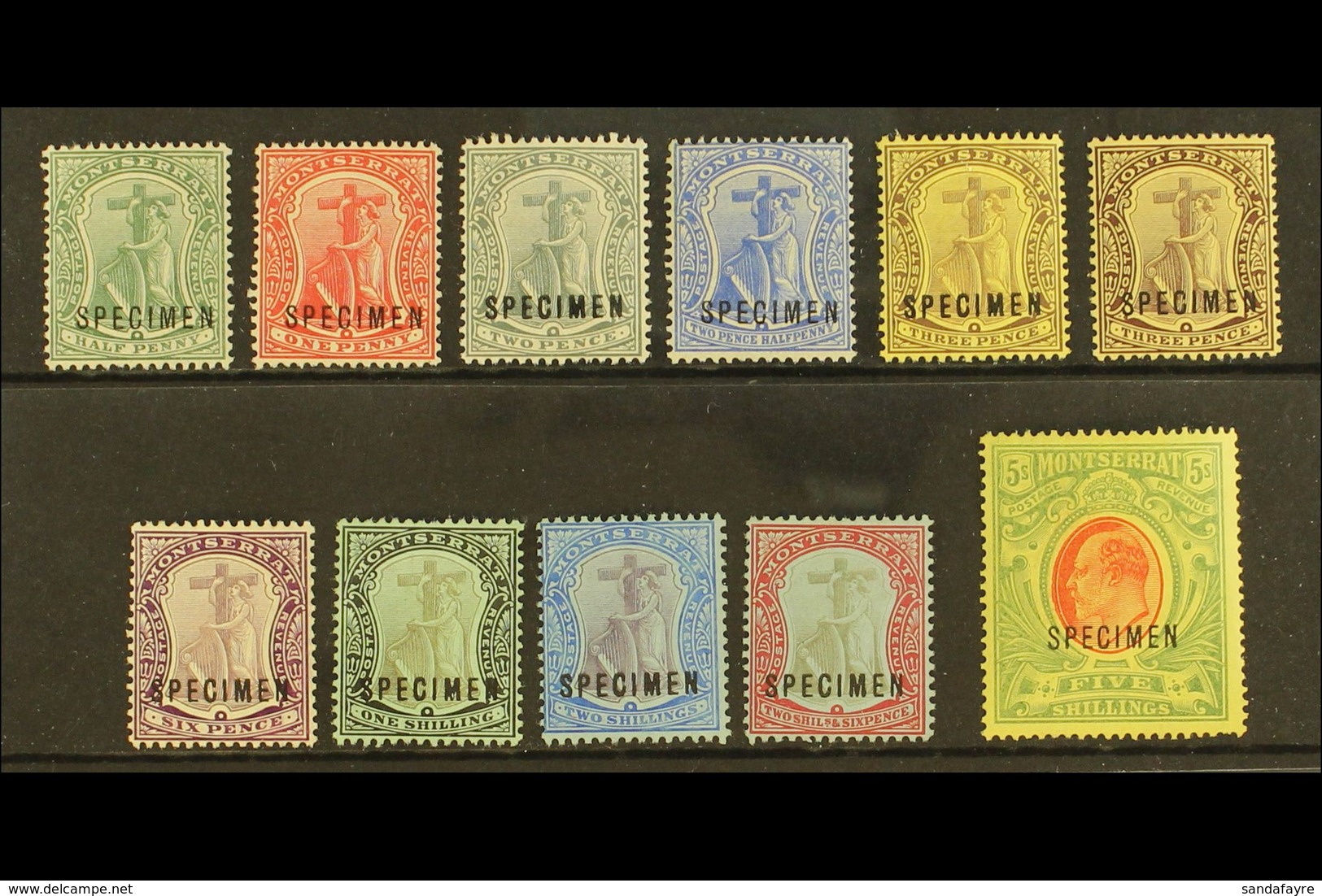 1908-14 Complete Set With "SPECIMEN" Overprints Inc Both 3d, SG 35s/47s & 40as, Fine Mint, 5s With One Shortish Perf At  - Montserrat