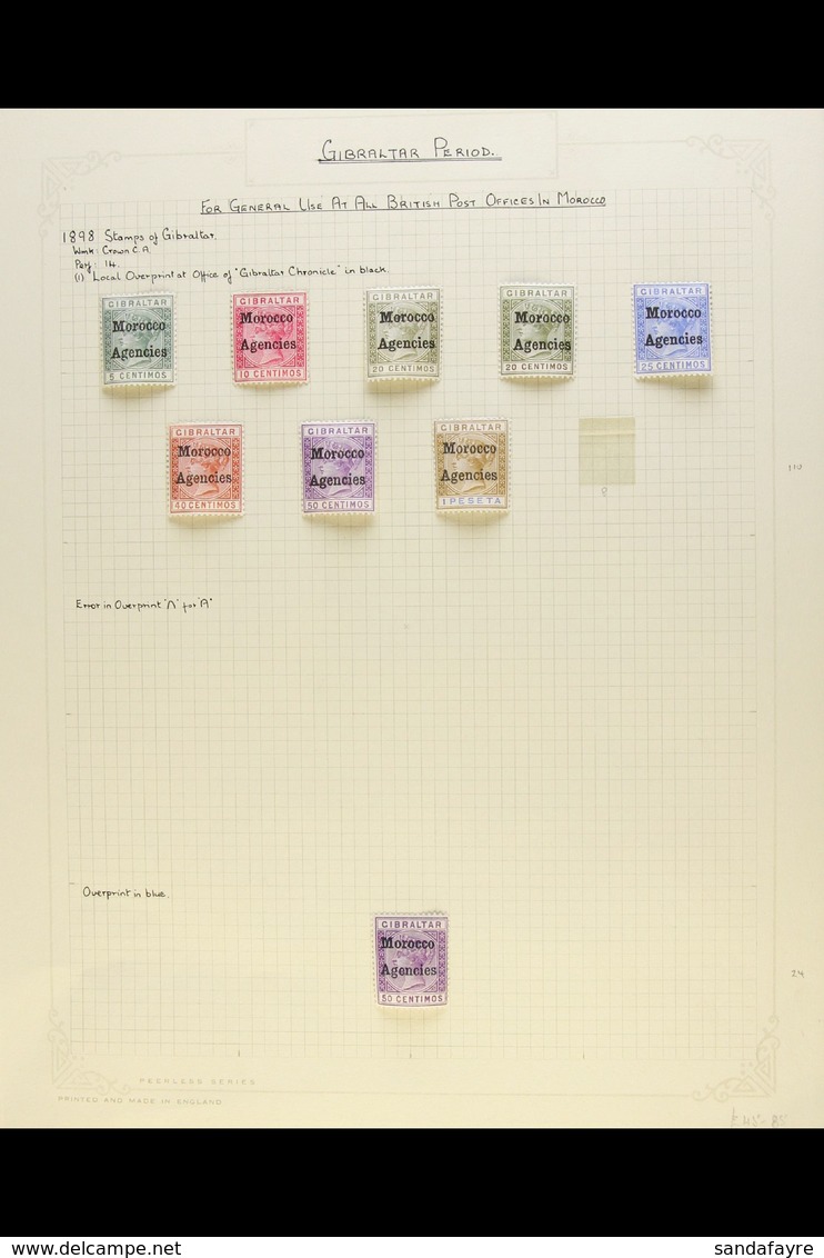 1898-1906 GIBRALTAR ISSUES OVERPRINTED A Mainly Fine Mint Collection On Pages, With 1898-1900 Set To 1p, And Additional  - Other & Unclassified