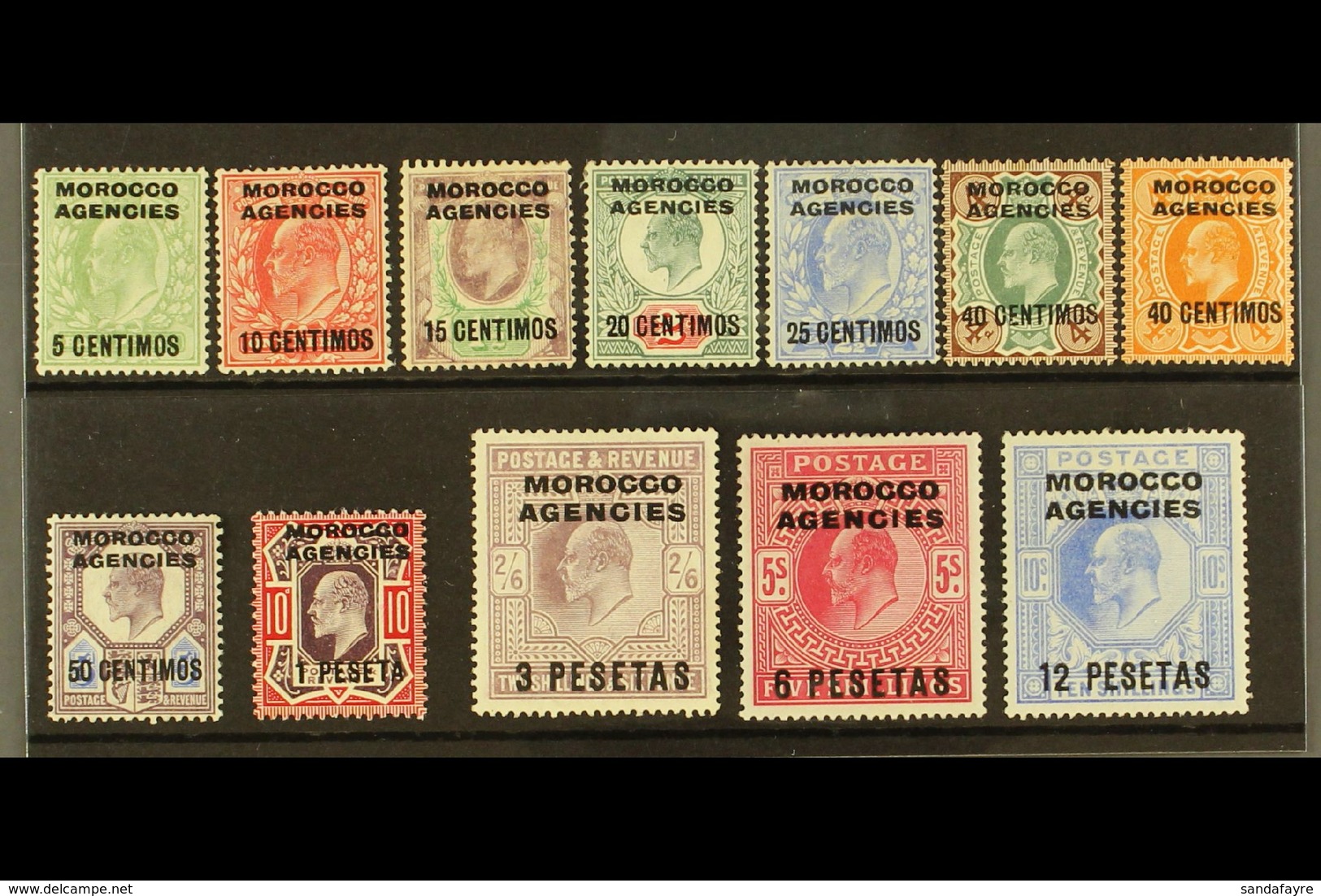 SPANISH CURRENCY 1907-10 KEVII Complete Set, SG 112/23, Fine Mint. Fresh And Attractive. (12 Stamps) For More Images, Pl - Andere & Zonder Classificatie