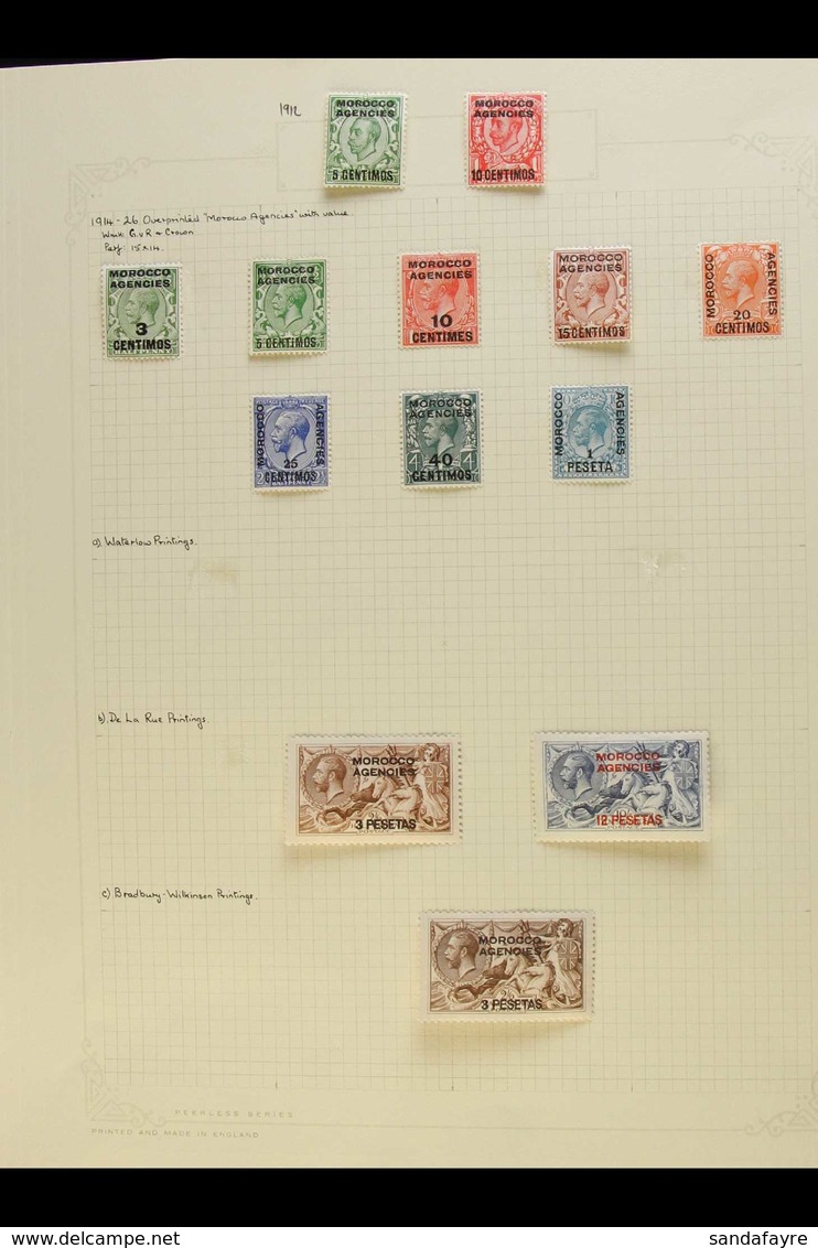 SPANISH CURRENCY 1912-1956 COMPREHENSIVE FINE MINT COLLECTION On Leaves, All Different, Inc 1914-26 Most Vals To 3p On 2 - Sonstige & Ohne Zuordnung