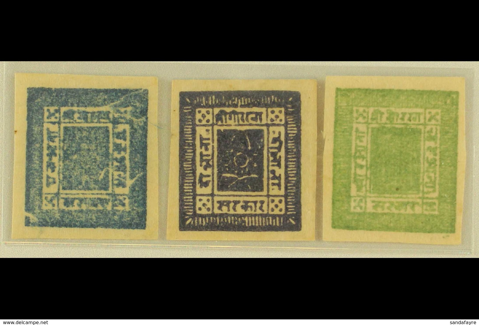 1886-9 1a, 2a & 4a Slightly Blurred Impressions, SG 10/12, Scott 7/9, Unused, No Gum As Issued (3). For More Images, Ple - Nepal