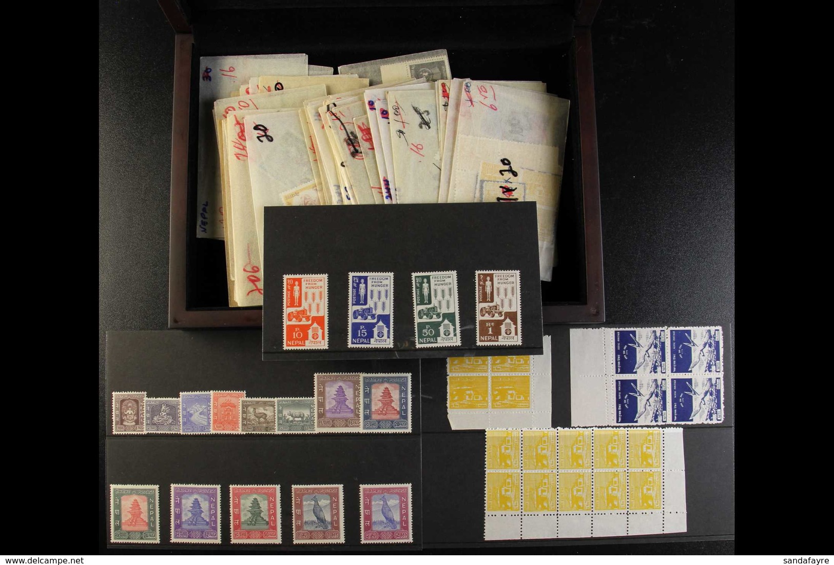1956-1974 MINT & NHM Unsorted Mixture In A Small Box, Includes Sets, Multiples & "Better" Values (approx 150 Stamps) For - Népal