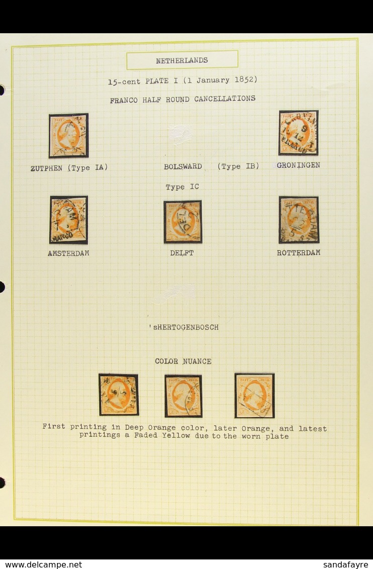 1852 ATTRACTIVE USED COLLECTION Written Up On Leaves With Shades & Postmark Interest - All Stamps With Identified Postma - Andere & Zonder Classificatie