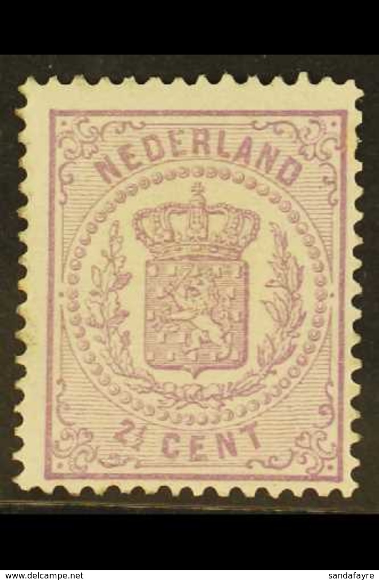 1869-76 Coat Of Arms 2½c Mauve, Perf 13-13½ Small Holes (NVPH 18C, SG 62), Lightly Hinged Mint. Fresh! For More Images,  - Other & Unclassified