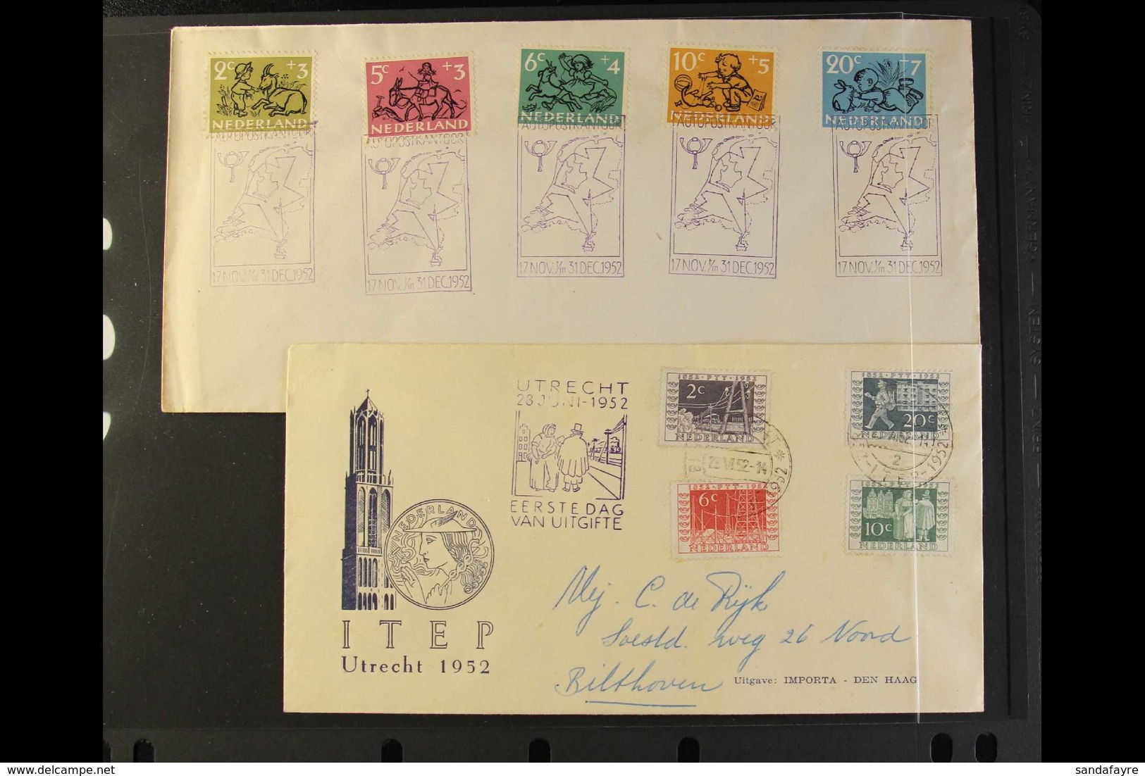 1952 (28 June) Stamp Centenary Set (SG 754/57) On Illustrated Cover, Hand Addressed; Plus (17 Nov) Child Welfare Set On  - Andere & Zonder Classificatie