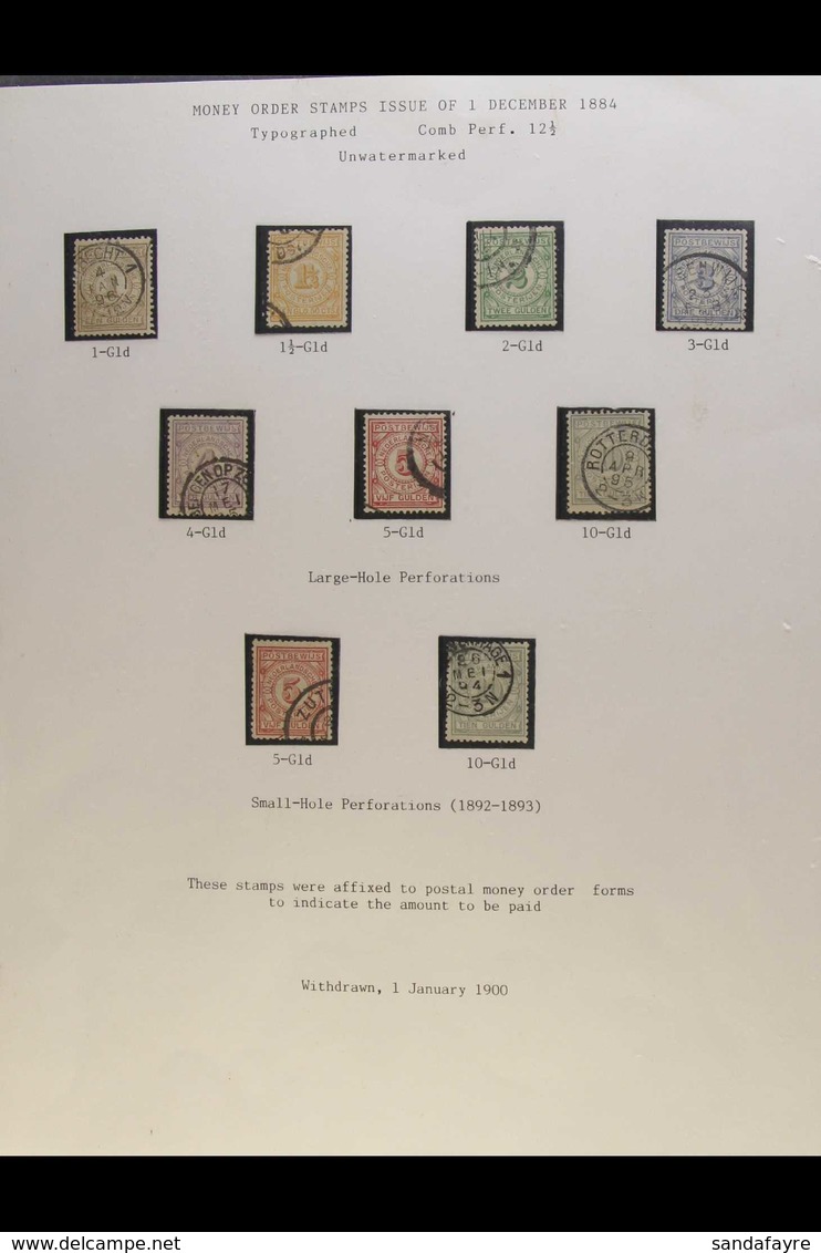 MONEY ORDER STAMPS 1884-1893 COMPLETE COLLECTION Fine/very Fine Used. With 1884 (large-hole Perforations) Complete Set ( - Andere & Zonder Classificatie