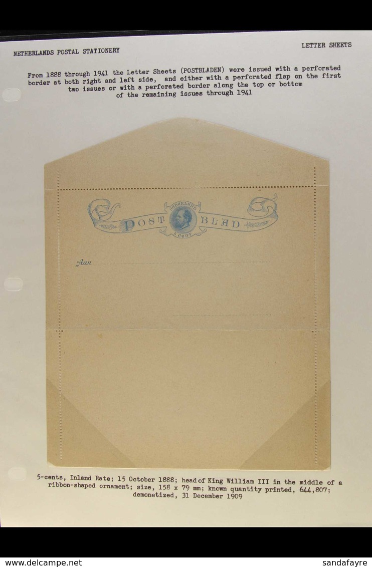 POSTAL STATIONERY LETTER CARDS 1888-1925 Interesting Mint & Used Collection Nicely Written Up On Exhibition Pages, Inc R - Andere & Zonder Classificatie