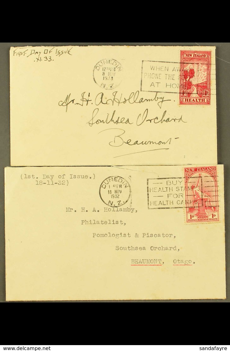 1932-3 Health Stamps FIRST DAY COVERS, Plain, Addressed Envelopes, SG 552, 553, Both With Clearly Dated, Slogan Cancels, - Altri & Non Classificati