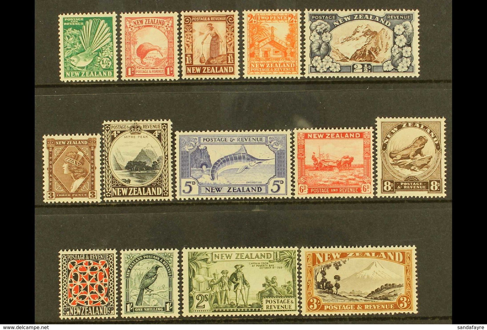 1935 "Single" Watermark Pictorial Definitives Set, SG 556/69, Fine Fresh Mint. (14 Stamps) For More Images, Please Visit - Sonstige & Ohne Zuordnung