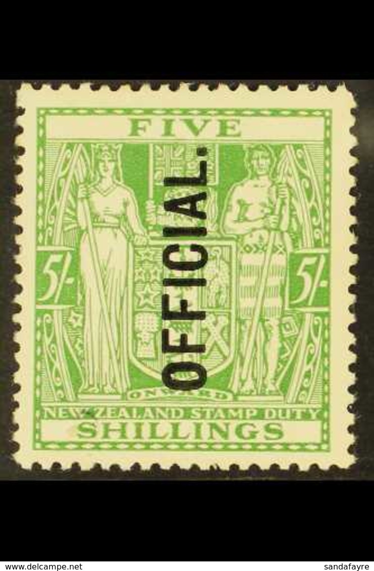 OFFICIAL 1927-33 5s Green With "OFFICIAL"  Overprint Reading Vertically Upwards, SG O113, Fine Mint. For More Images, Pl - Andere & Zonder Classificatie