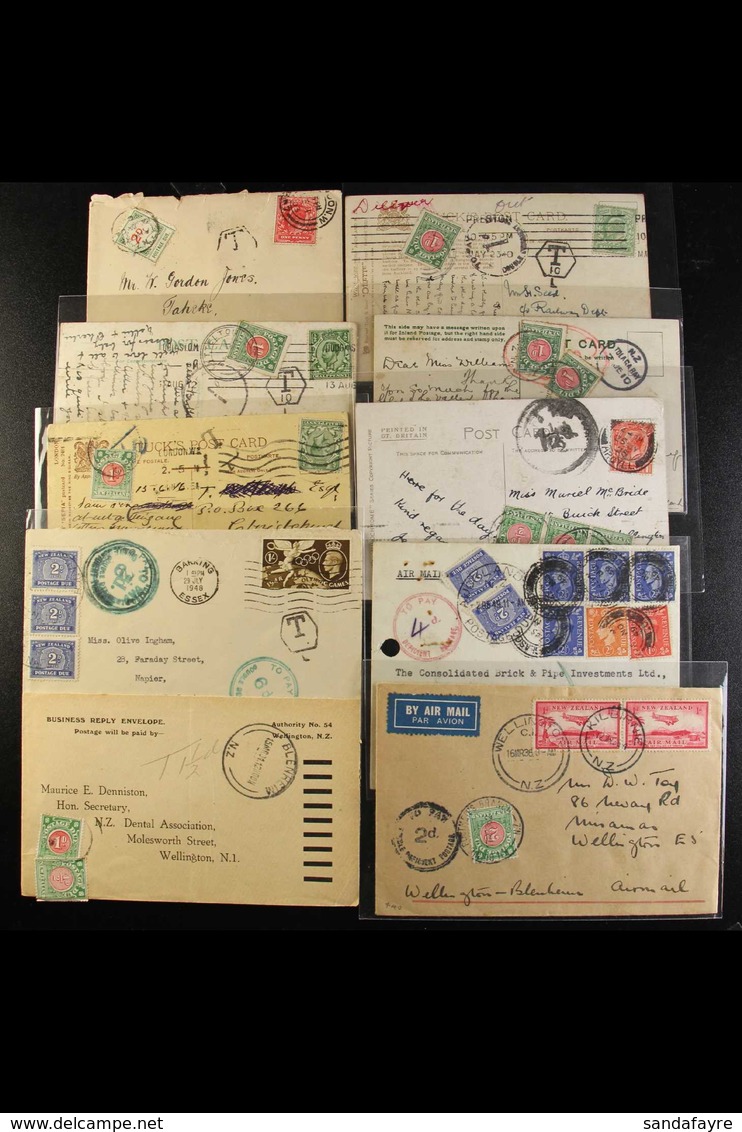 POSTAGE DUE STAMPS ON COVERS COLLECTION 1903-49 A Most Attractive Range With Covers Or Cards From GB 1903 With 2d Stamp  - Andere & Zonder Classificatie