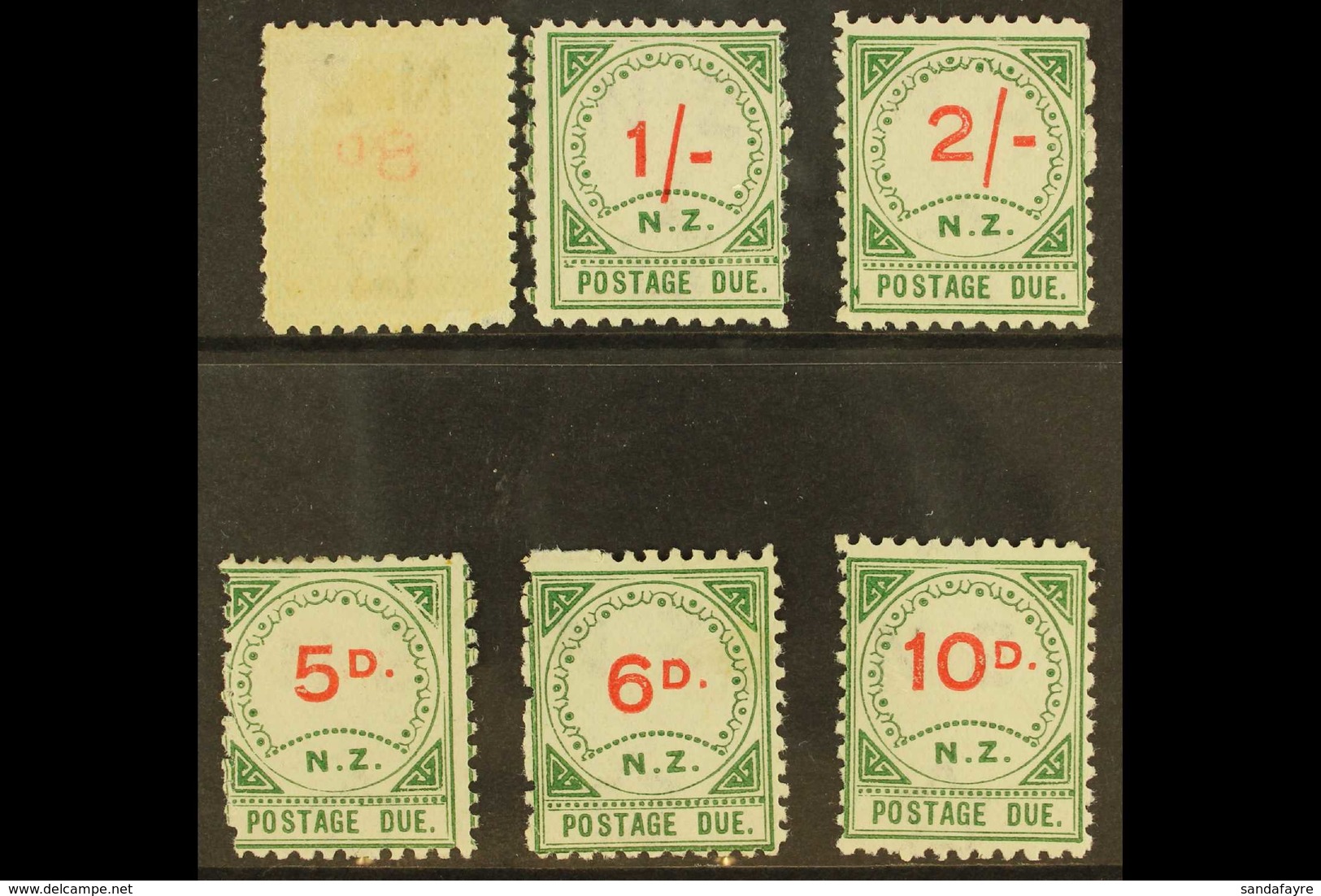POSTAGE DUE 1899 Type I 8d (showing 2nd Off-set Impression Of The Red On Reverse), 1s And 2s, Small "D" 5d, 6d And 10d,  - Andere & Zonder Classificatie