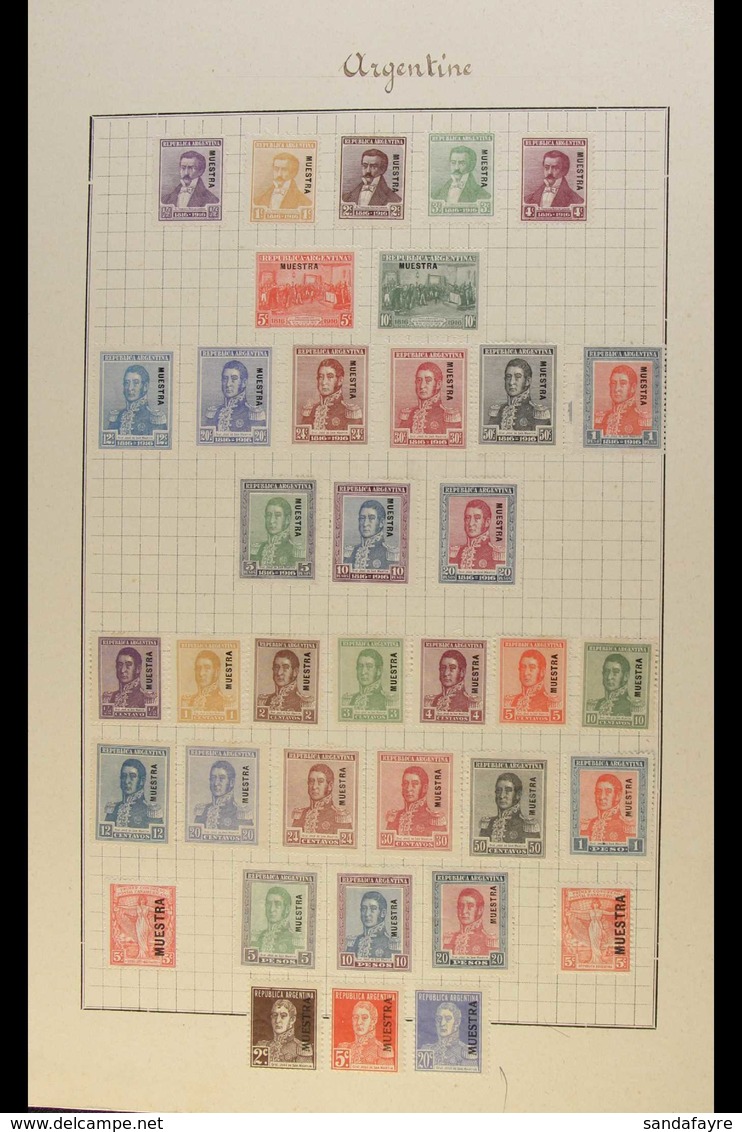 UPU SPECIMEN PAGES FROM THE TUNISIAN POSTAL ARCHIVE 1916 - 1941 Mounted On Original Quadrille Card Pages, Mostly Complet - Nicaragua