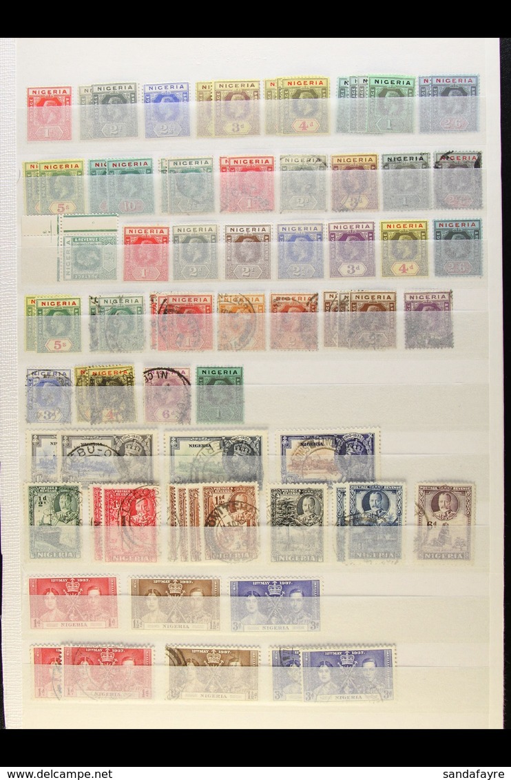 1914-1953 OLD RANGES On A Two-sided Stock Page, Mint & Used, Inc 1914-29 Mint Vals To 2s6d (x2), 5s (x2) & 10s (x2), 192 - Nigeria (...-1960)