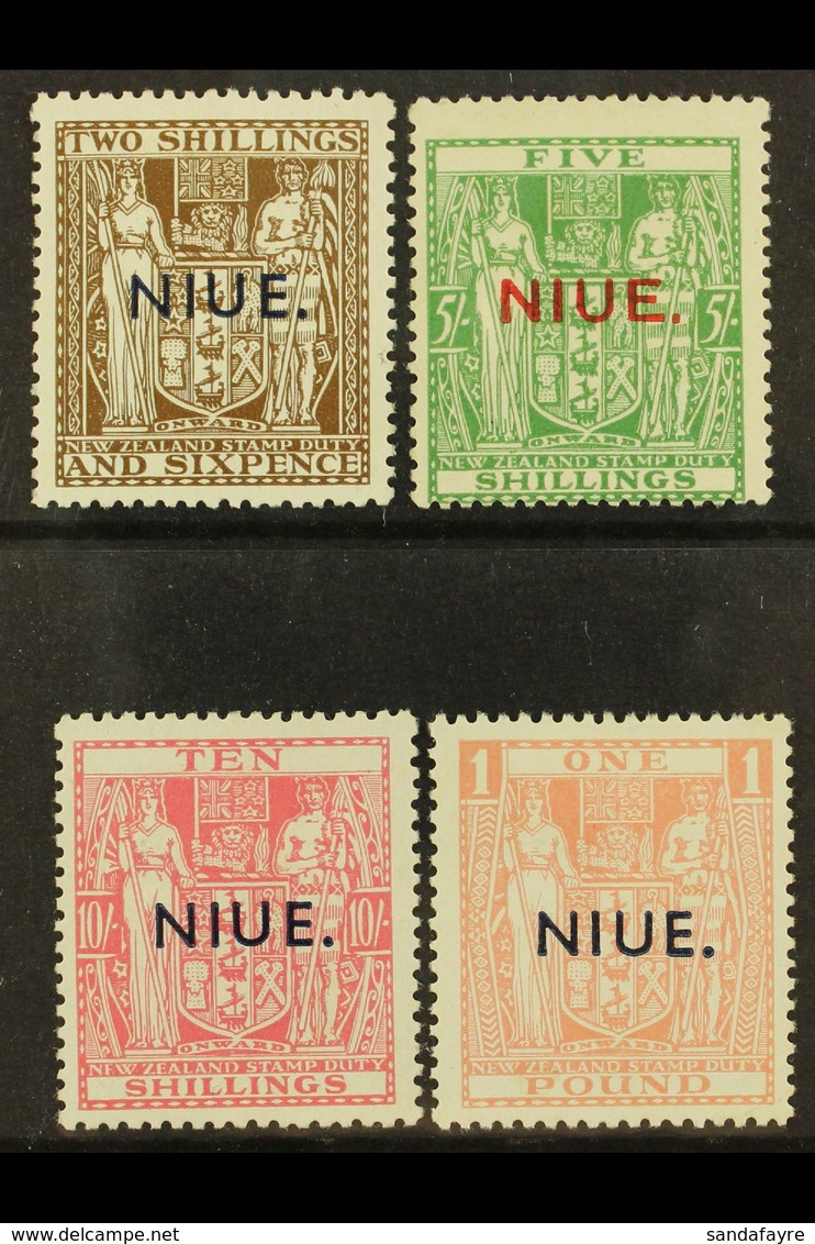 1941-67 Postal Fiscal Stamps Ovptd With SG Type 17 "NIUE," Watermark SG Type W43, Thin "Wiggins Teape" Paper, SG 79/82,  - Niue