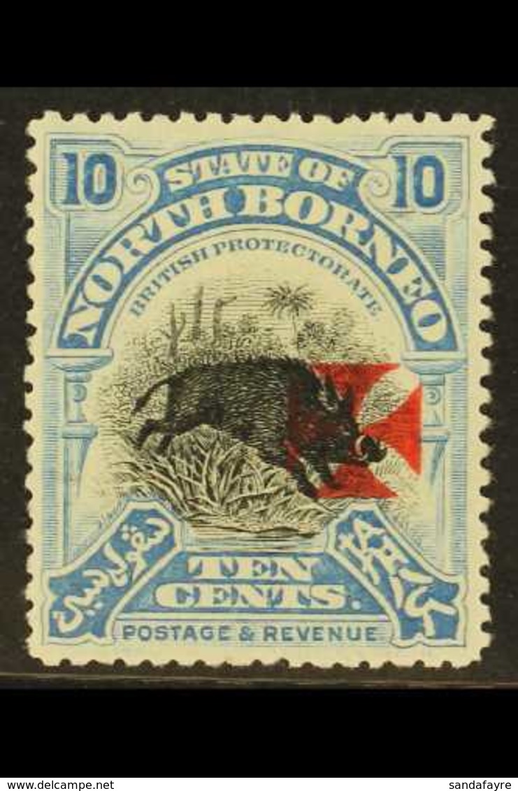 1916 10c Blue Ovptd Red Cross In Carmine, SG 208, Very Fine And Fresh Mint. For More Images, Please Visit Http://www.san - Borneo Del Nord (...-1963)