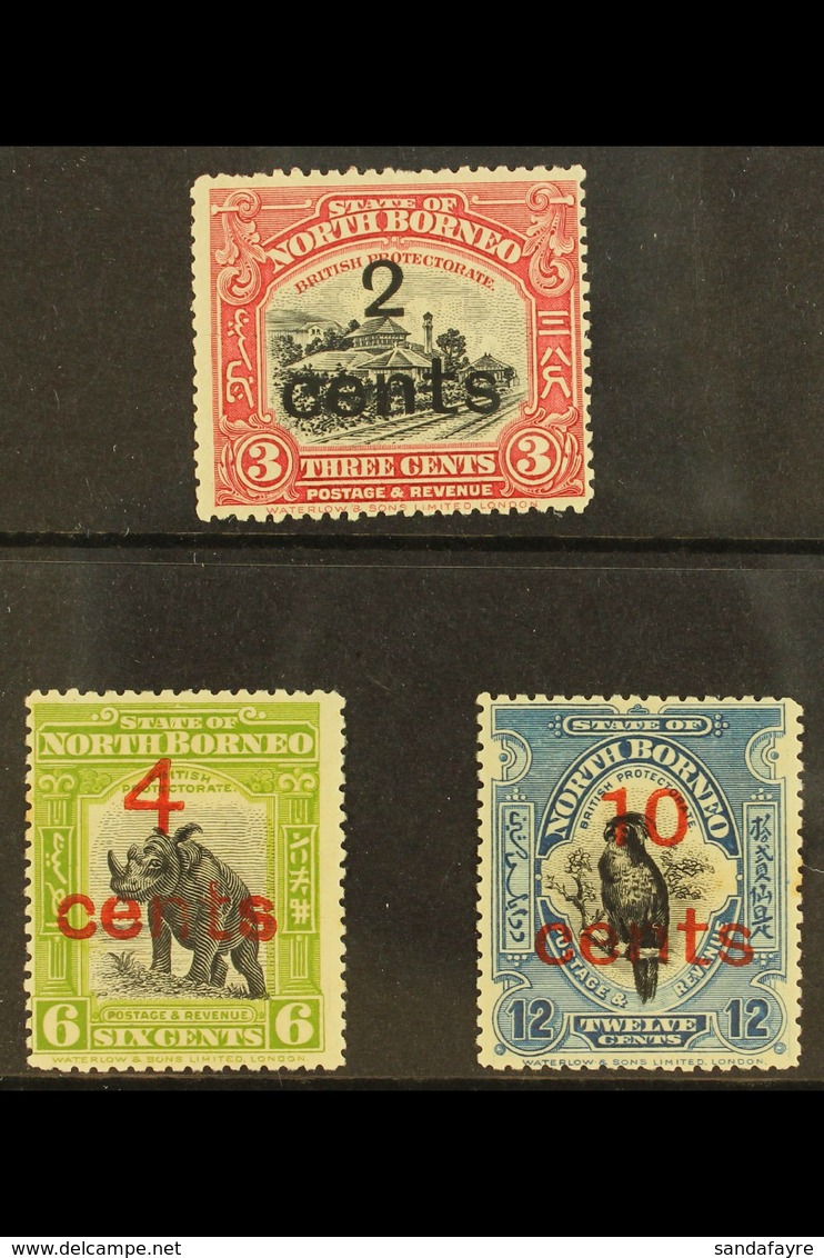 1916 Surcharged Set, SG 186/88, Fine Mint (3 Stamps) For More Images, Please Visit Http://www.sandafayre.com/itemdetails - Noord Borneo (...-1963)