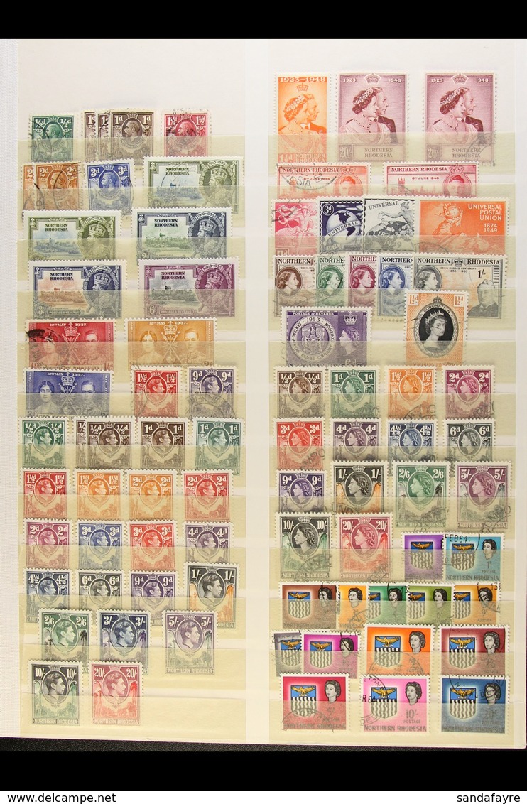 1925-1963 ATTRACTIVE COLLECTION On A Stock Page, Mint & Used, Inc 1935 Jubilee Set Mint Inc 1s With Unlisted Line Next T - Noord-Rhodesië (...-1963)