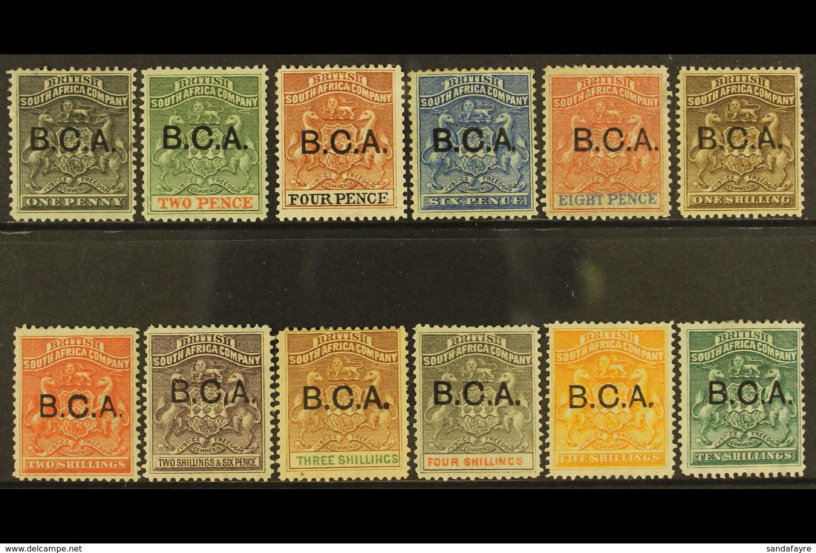 1891 B.C.A. Overprint Set Complete To 10s, SG 1/13, Very Fine Mint Og. (12 Stamps) For More Images, Please Visit Http:// - Nyassaland (1907-1953)
