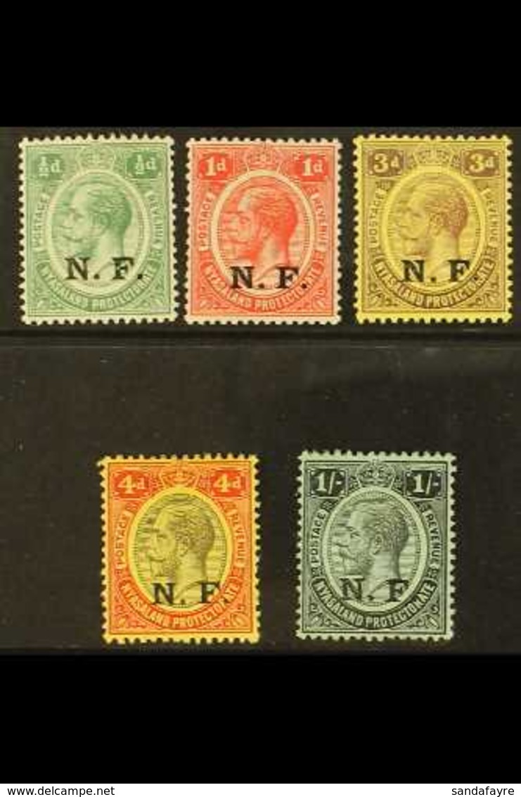 NYASALAND-RHODESIAN FORCE 1916 "N.F." Overprints Complete Set, SG N1/5, Mint, Fresh. (5 Stamps) For More Images, Please  - Nyassaland (1907-1953)