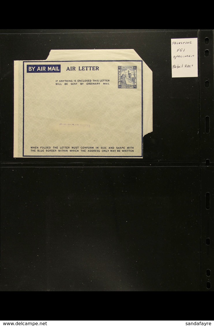 1944-1947 AIR LETTERS Small Collection With 1944 Formula Air Letter Card To UK Bearing Palestine Stamps & Censor Cachets - Palestine