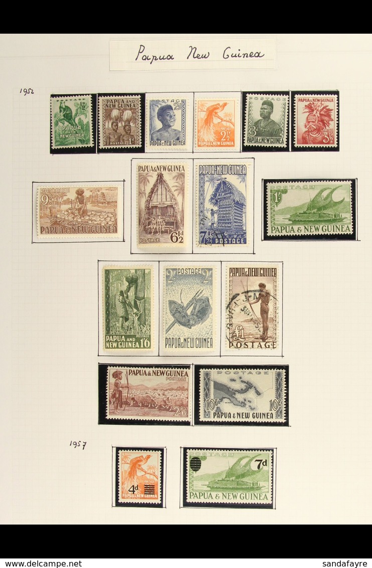 1952-74 All Different Mint Or Used Collection On Album Pages, Includes 1952-58 Set Complete To 10s Mostly Mint Plus £1 U - Papua Nuova Guinea