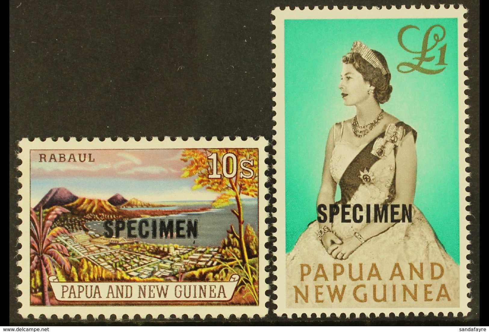 1963 Rabaul & HM Queen "Specimen" Opt'd Set, SG 44s/45s, Never Hinged Mint (2 Stamps) For More Images, Please Visit Http - Papua New Guinea