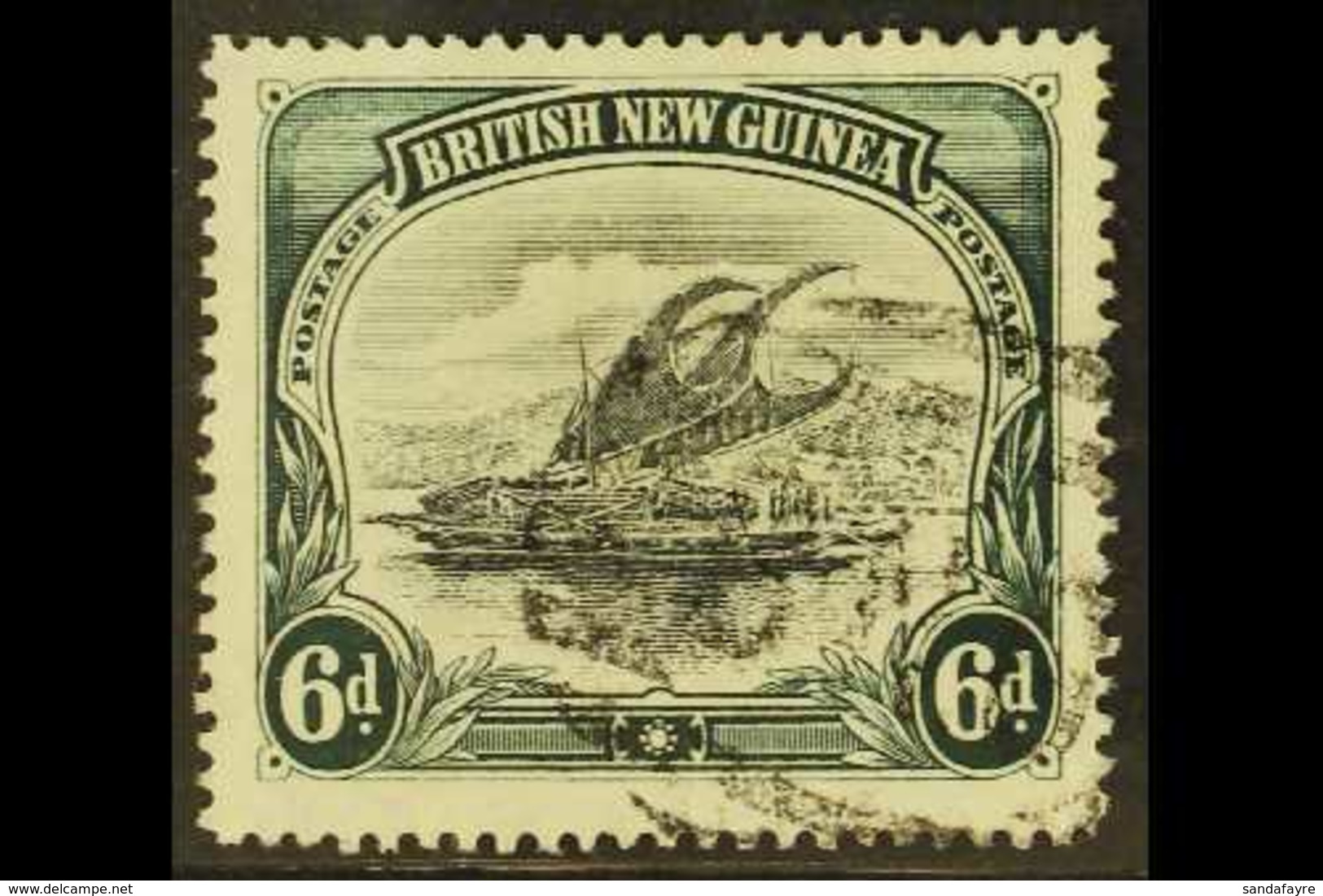 1901-05 6d Black & Myrtle Green, SG 14, Fine Used For More Images, Please Visit Http://www.sandafayre.com/itemdetails.as - Papua New Guinea