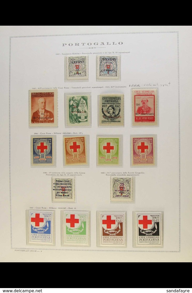 CINDERELLAS - RED CROSS SETS 1938-1948 All Different Collection Of "Cruz Vermelha" Sets On Hingeless Printed Leaves, A C - Other & Unclassified