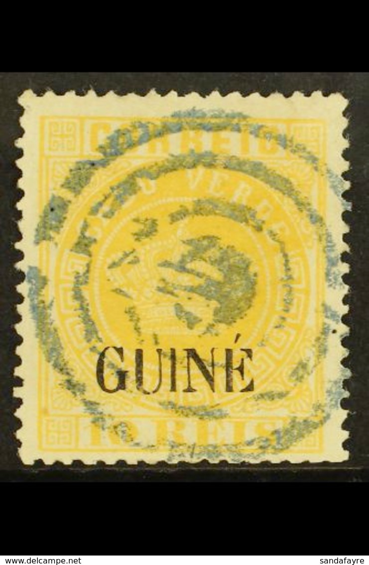 PORTUGUESE GUINEA 1881-84 10r Yellow, Type II Opt, Perf 13½, SG 20, Good Used, Complete With ISPP Photo Certificate For  - Andere & Zonder Classificatie