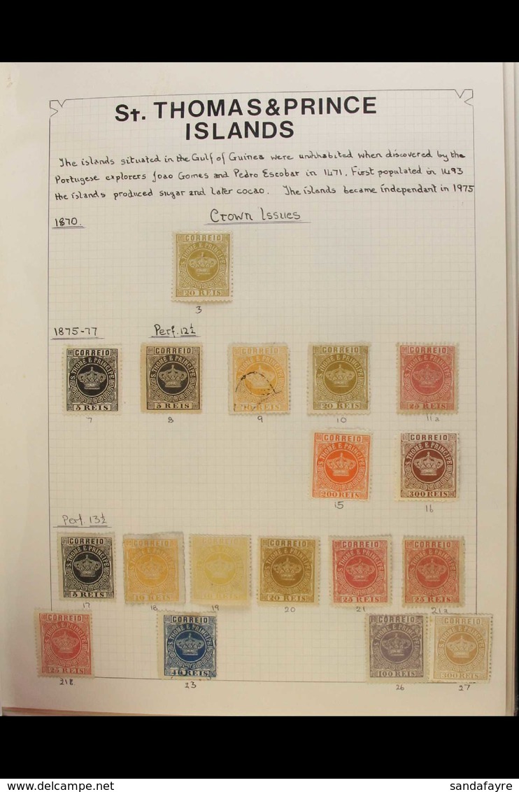 ST THOMAS AND PRINCE ISLANDS 1870-1972 POWERFUL ALL DIFFERENT MINT AND USED COLLECTION Nicely Written Up In An Album. Wi - Andere & Zonder Classificatie