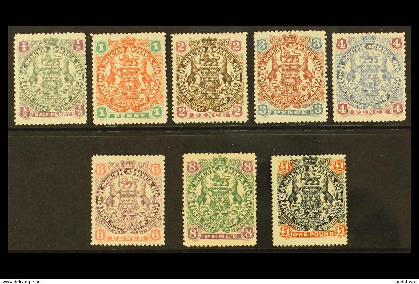 1897 Arms Set To £1 Complete, SG 66/73, Fine Mint. (8 Stamps) For More Images, Please Visit Http://www.sandafayre.com/it - Sonstige & Ohne Zuordnung