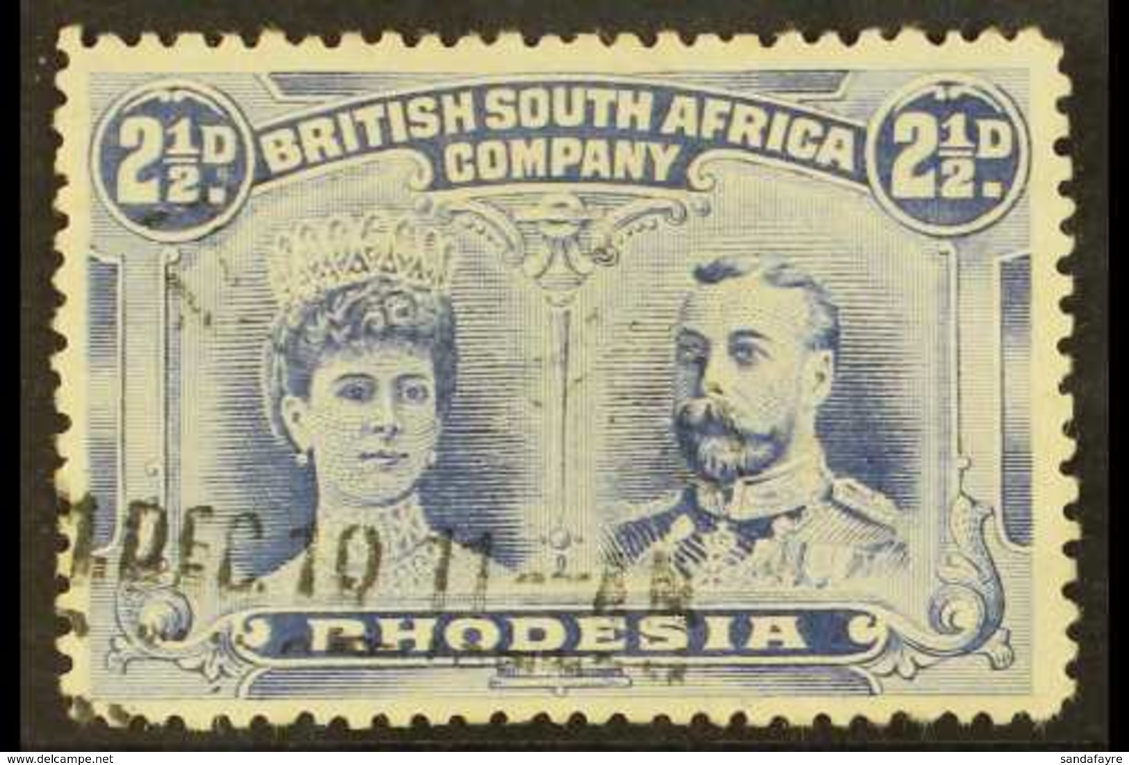 1910-13 2½ Ultramarine Double Heads Perf 13½, SG 184, Fine Used, Very Fresh. For More Images, Please Visit Http://www.sa - Other & Unclassified