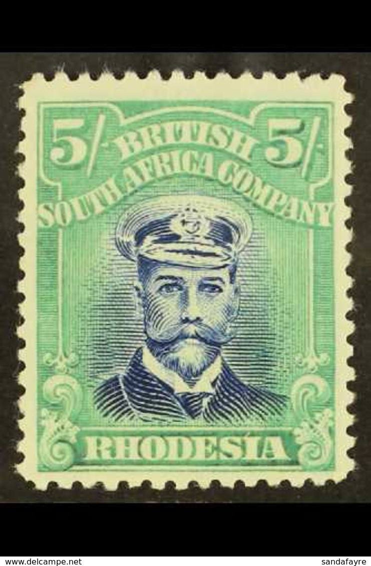 1922 5s Bright Ultramarine And Emerald, Head Die III, Perf 14, Admiral, SG 306, Superb Mint. For More Images, Please Vis - Other & Unclassified