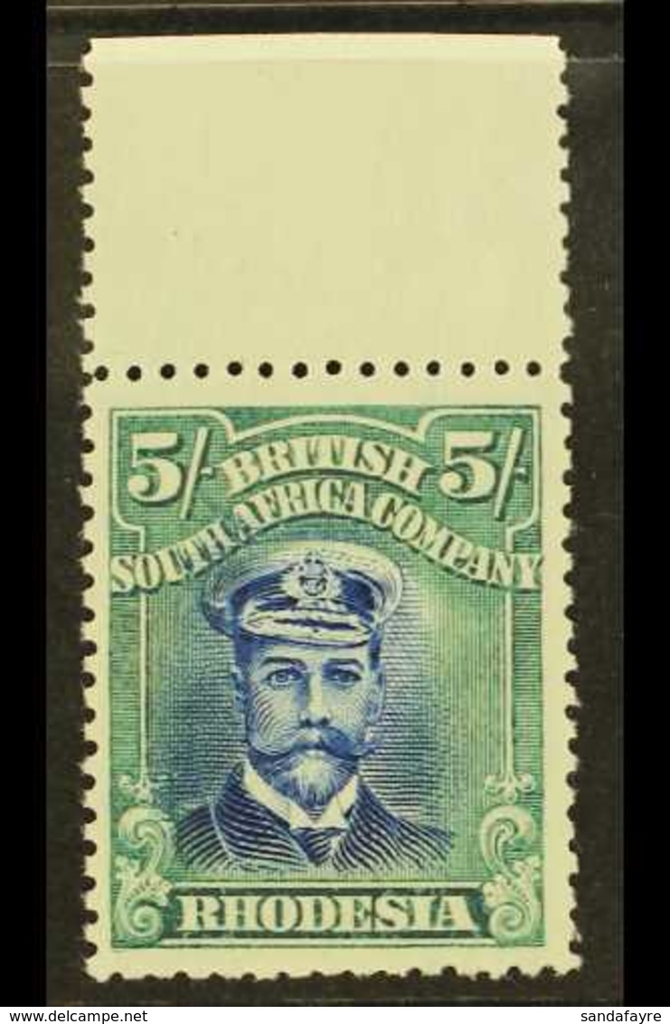 1922 5s Deep Blue And Bright Green, Head Die III, Perf 14, Admiral, SG 307, Superb Marginal NHM. For More Images, Please - Other & Unclassified