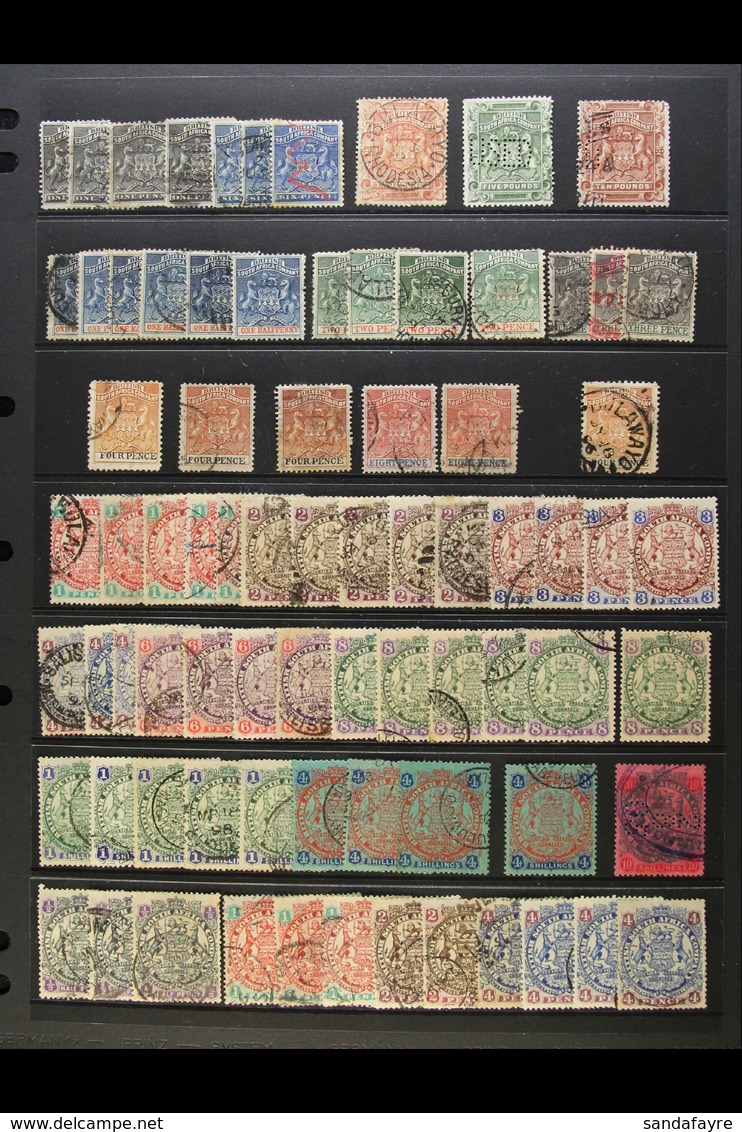 BRITISH SOUTH AFRICA COMPANY 1892-1908 USED ACCUMULATION Presented Chronologically On Stock Pages. A Lightly Duplicated  - Andere & Zonder Classificatie