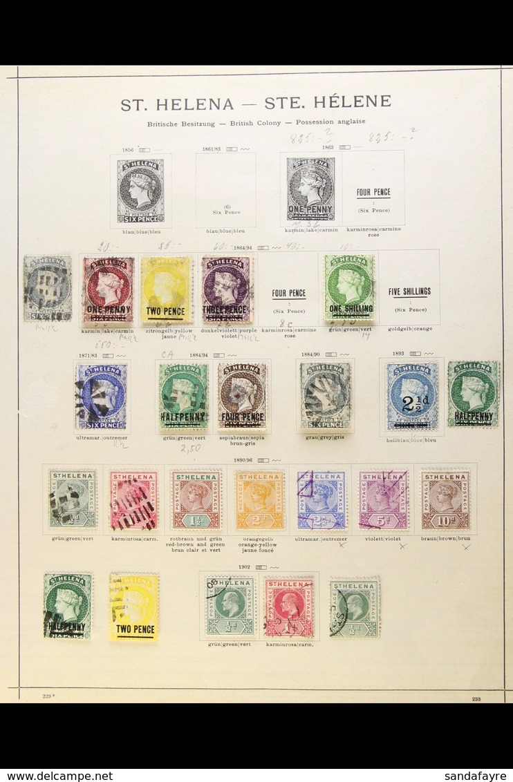 1864-1953 COLLECTION On Pages, Mint Or Used Mostly All Different Stamps, Inc 1864-80 Perf 12½ 6d, Perf 14x12½ Set To 6d  - St. Helena