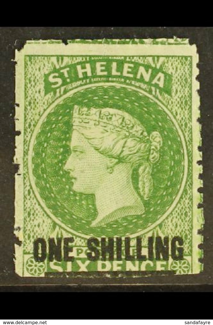 1864-80 (wmk Crown CC , Perf 12½) 1s Deep Yellow-green (Type B), SG 18, Fine Mint With Original Gum. For More Images, Pl - St. Helena