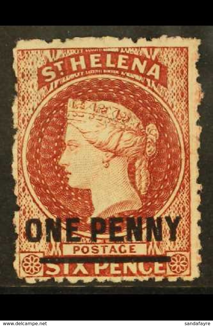 1864-80 1d Lake With Type B Surcharge, Perf 12½, SG 7, Very Fine Mint With Original Gum. For More Images, Please Visit H - Sint-Helena