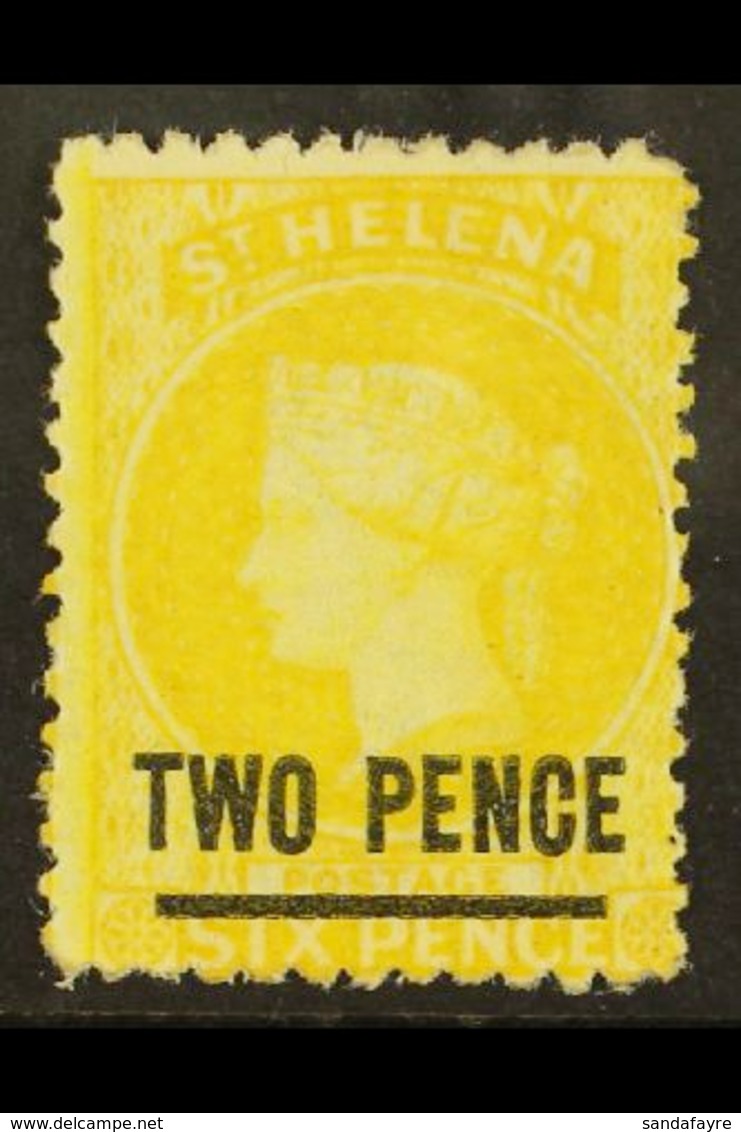 1864-80 2d Yellow (Type B) Perf 12½,  SG 9, Mint With Part OG, Bright & Fresh For More Images, Please Visit Http://www.s - St. Helena