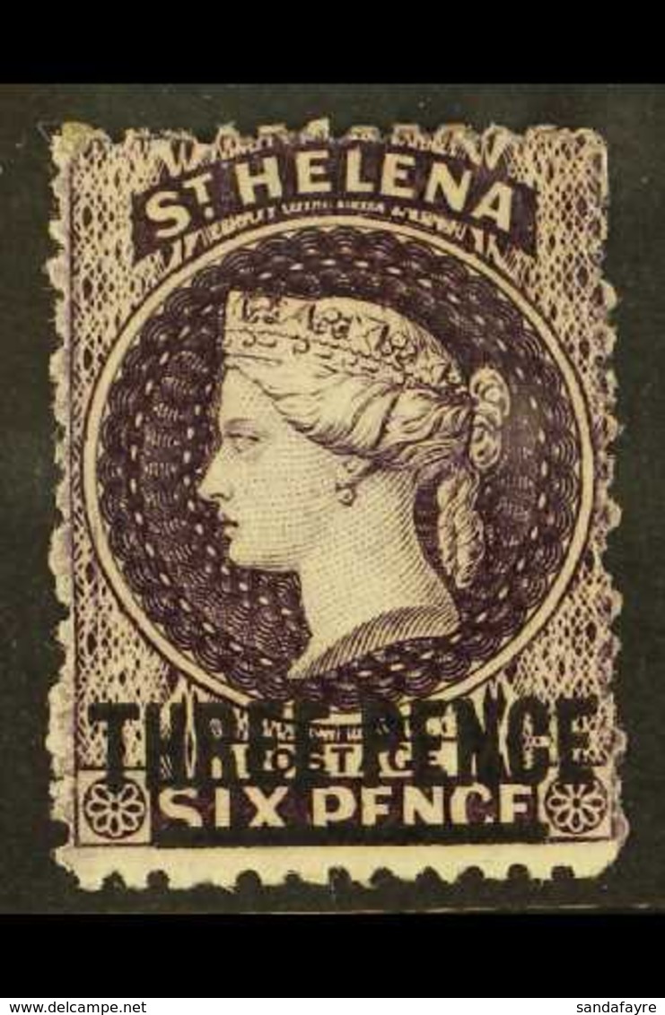 1864-80 3d Deep Dull Purple With Type B Surcharge, Perf 12½, SG 11, Very Fine Mint. For More Images, Please Visit Http:/ - Sint-Helena