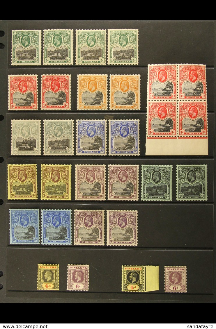 1912-35 KGV MINT COLLECTION Presented On Stock Pages. Includes 1912-16 Wharf Set Plus Shades Of Each Value, 1912 Set, 19 - Sint-Helena